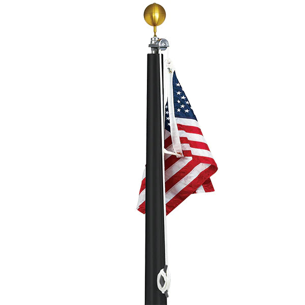 25' Hurricane Resistant Aluminum Flagpole | External or Internal Halyard | 4 Colors