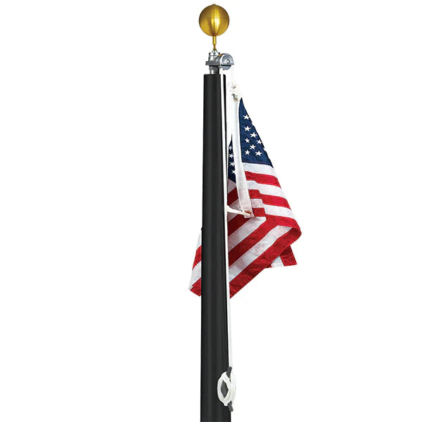35' Hurricane Resistant Aluminum Flagpole | External or Internal Halyard | 4 Colors