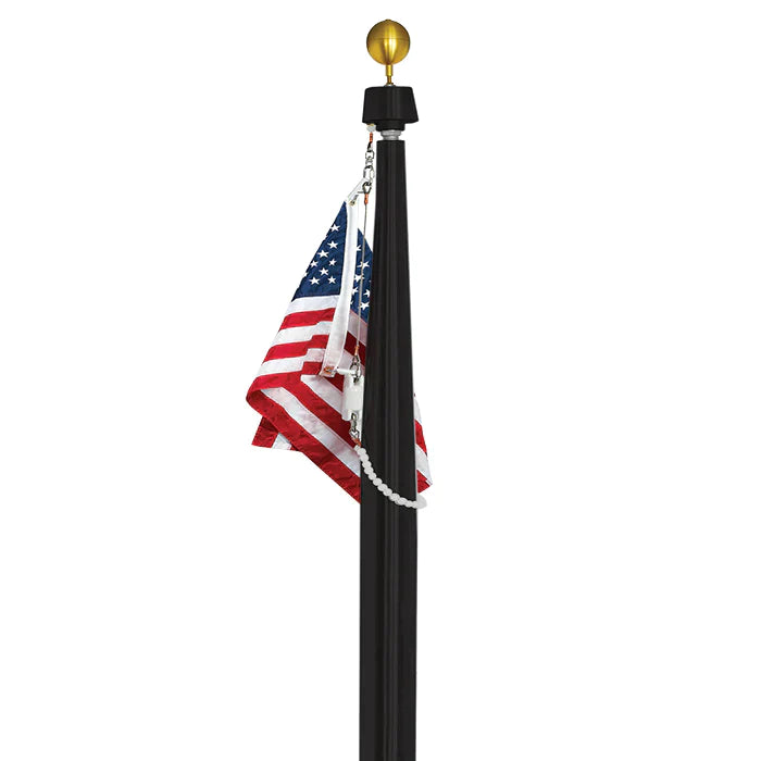 35' Hurricane Resistant Aluminum Flagpole | External or Internal Halyard | 4 Colors