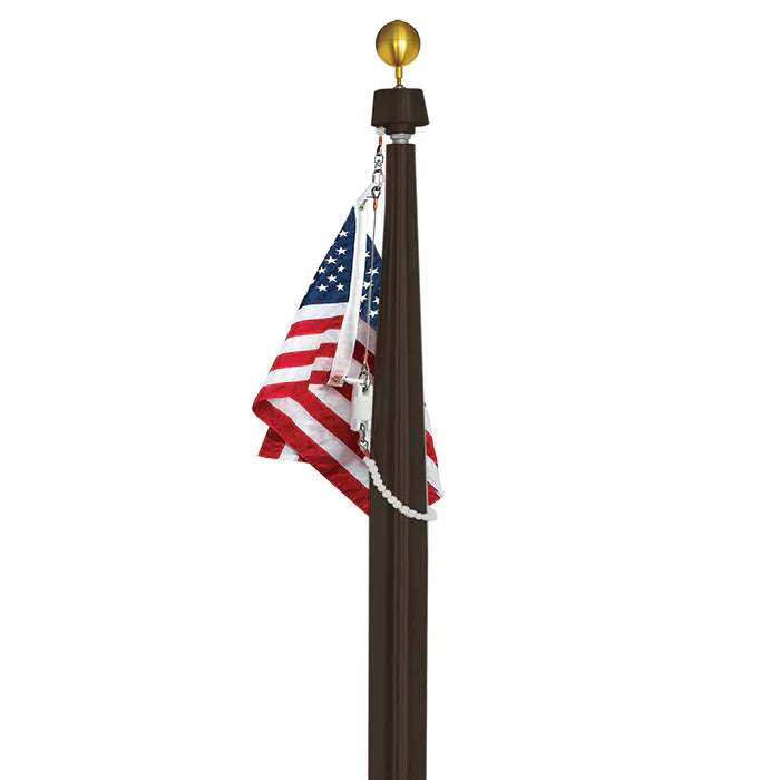 35' Hurricane Resistant Aluminum Flagpole | External or Internal Halyard | 4 Colors