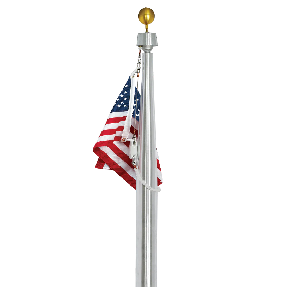 35' Hurricane Resistant Aluminum Flagpole | External or Internal Halyard | 4 Colors