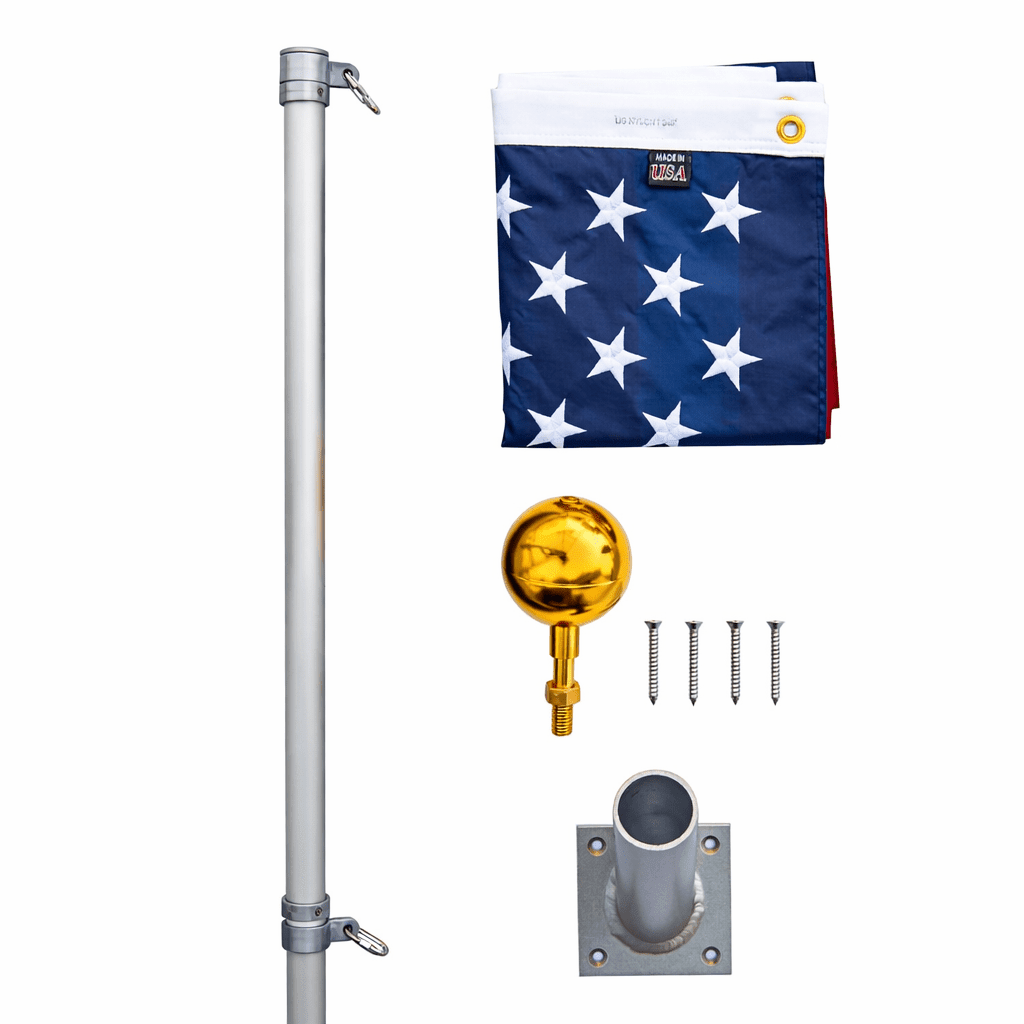 Liberty Wall Mount Flagpole Kit | Heavy Duty | Made in USA - Liberty Flagpoles - Wall Mount Flagpole