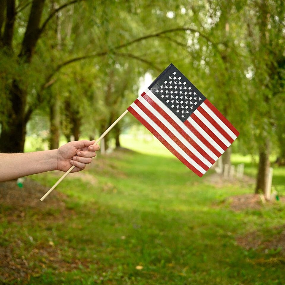 Poly Cotton US Mini Flags | American Made | Bundles of 25