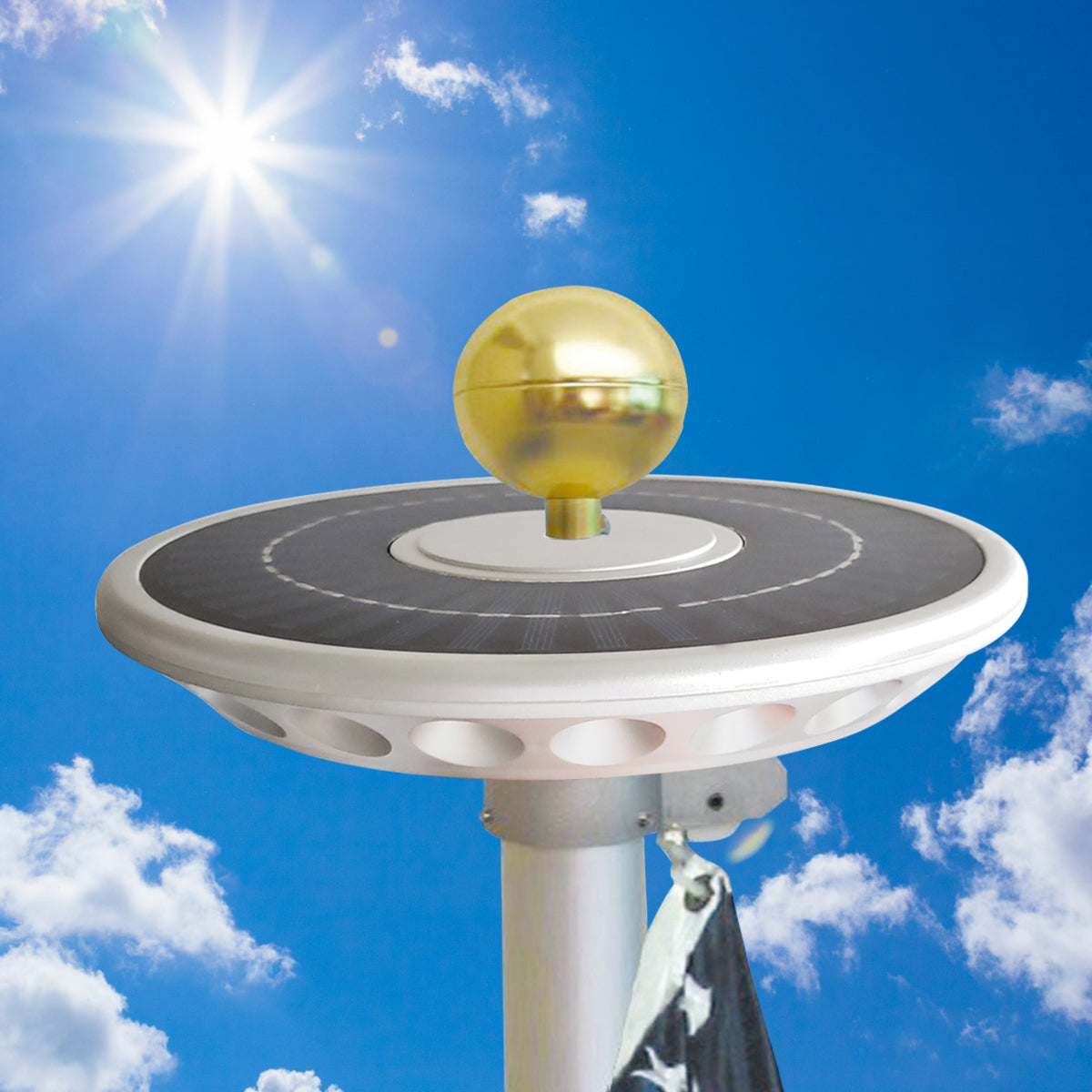 Professional Solar Disk Flag Light, part of Liberty Flag Poles collection of flag poles for houses
