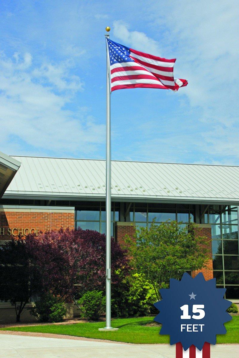 Residential Series (15'-35') One-Piece Aluminum Tapered Flagpole-Residential Flagpole, part of Liberty Flag Poles collection of flag poles for houses