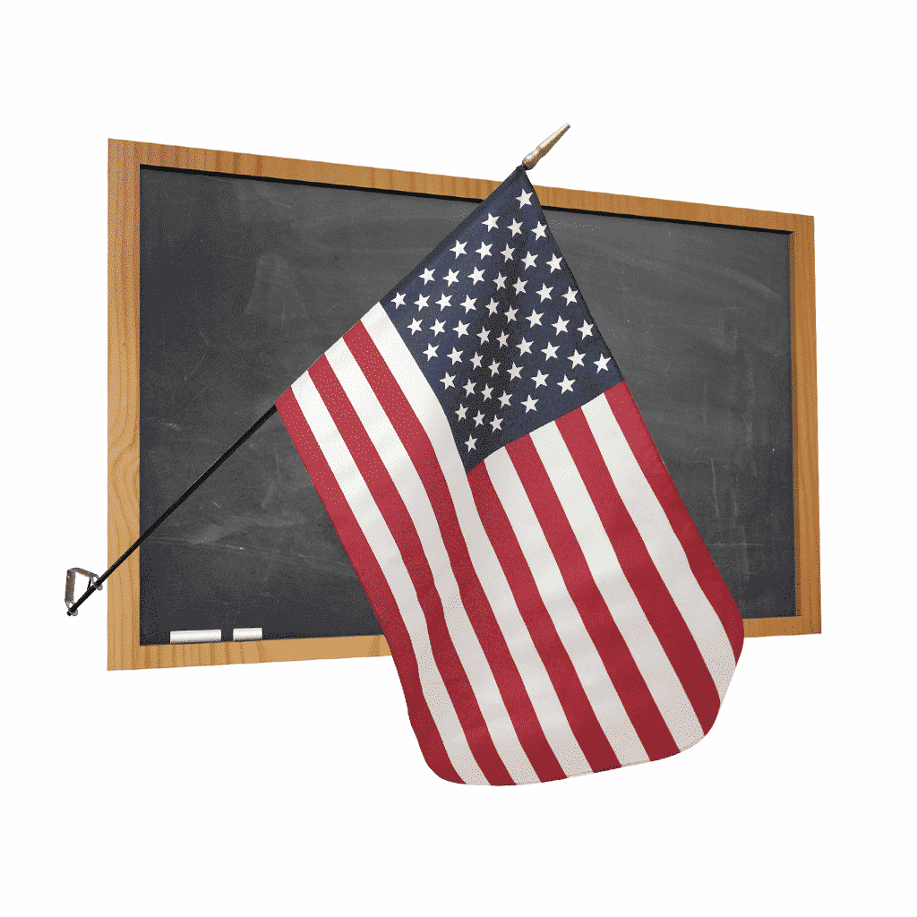 Wall Mount | 2x3 American Flag | Indoor/Classroom Kit