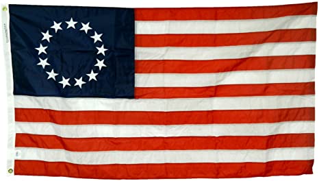 Betsy Ross 4x6 Inch Mini Desk Flags - Lot Of 12, Polyester, With Staff