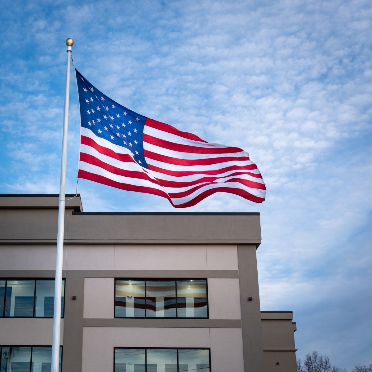 Commercial Fiberglass (50' - 100') | Internal Halyard | Choose Color - Liberty Flagpoles - Fiberglass Flagpole