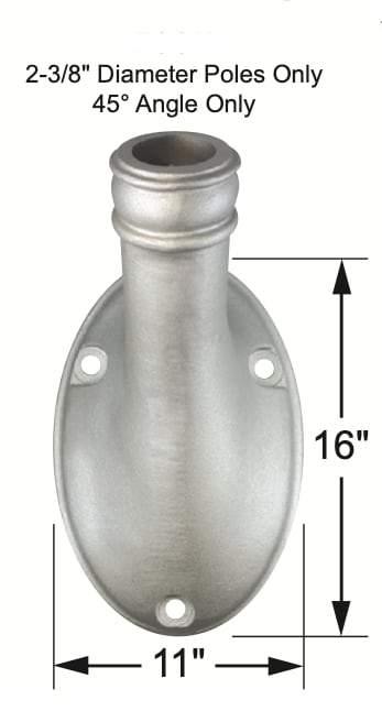 Commercial Aluminum Wall Flagpole w/ Outrigger-Wall Mount-Liberty Flagpoles, part of Liberty Flagpoles' collection of wall mounted flagpoles
