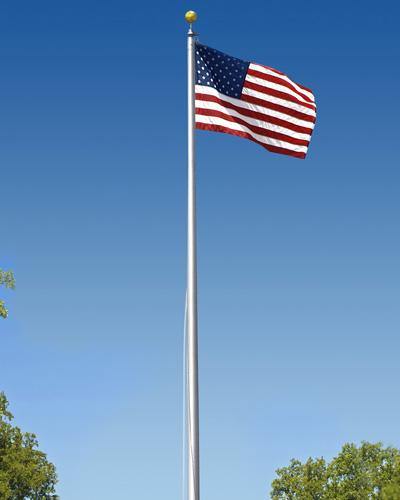 Professional Grade (20'- 35') One-Piece Aluminum Tapered Flagpole-Commercial Flagpole, part of Liberty Flag Poles collection of flag poles for houses
