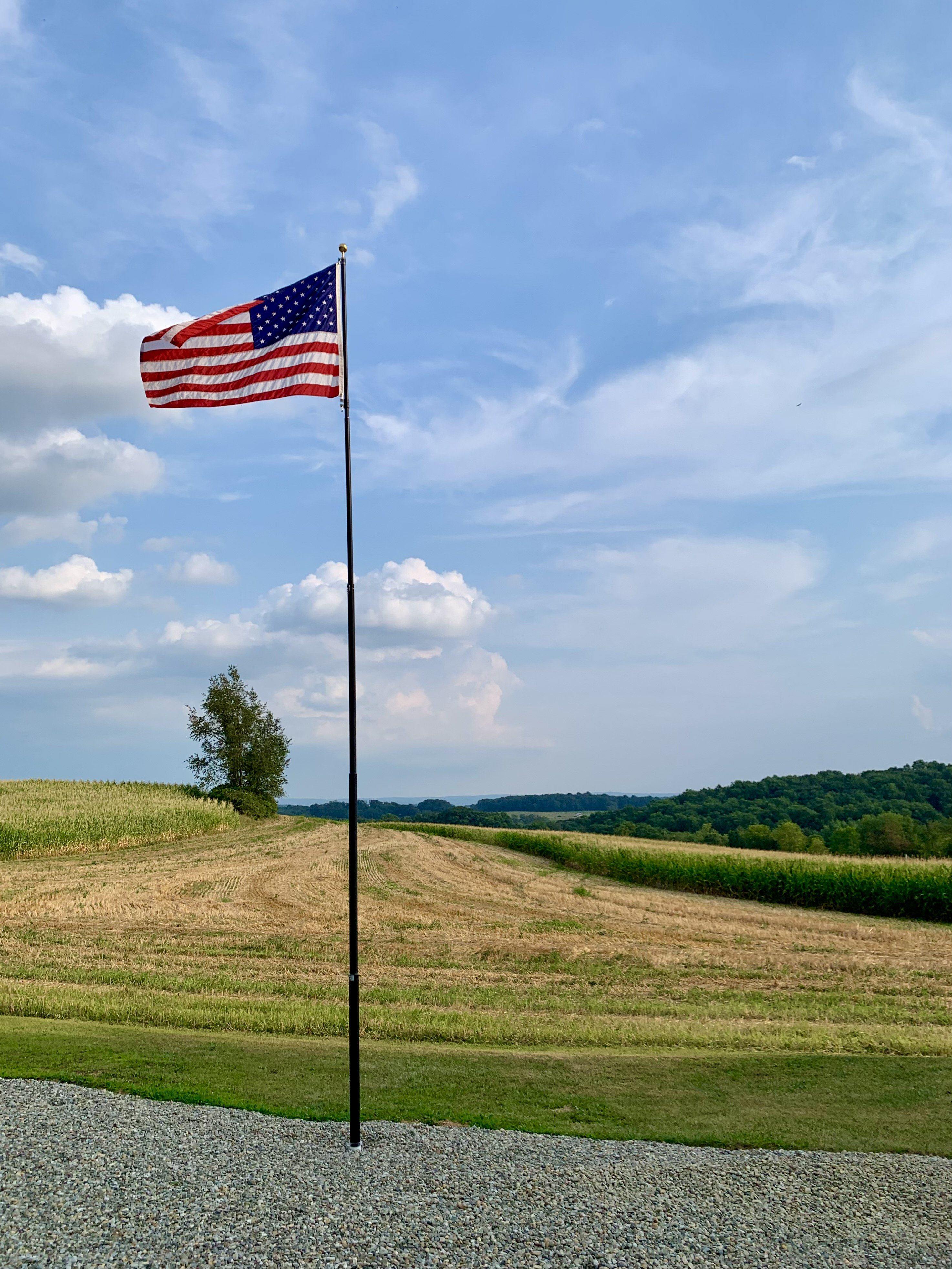 Heavy Duty Telescoping Flagpole, part of Liberty Flag Poles collection of flag poles for houses