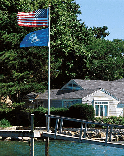 Telescoping Flagpole Deck Mount-Telescoping Flagpole Deck Mount-Liberty Flagpoles
