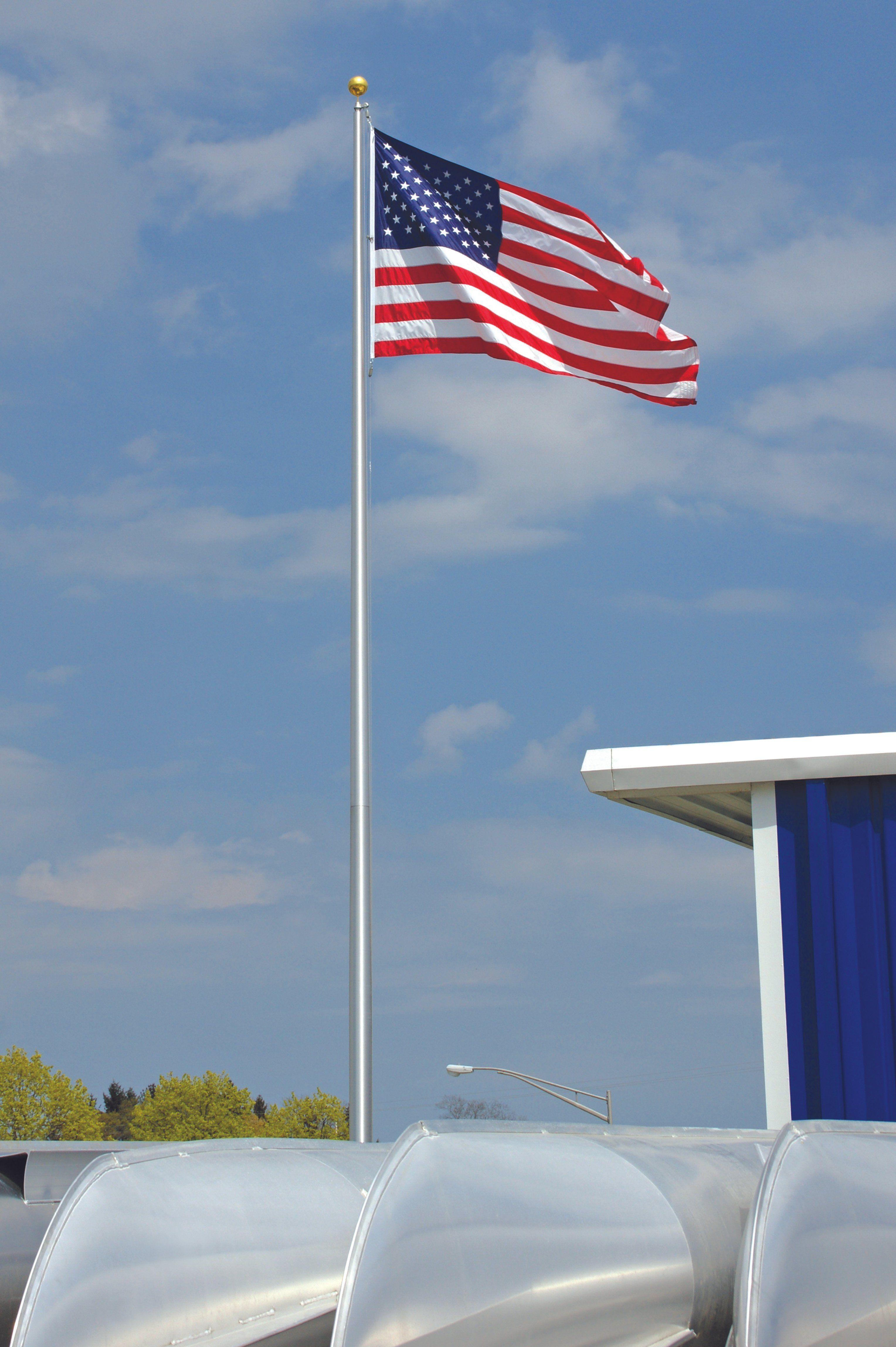 Residential Series (15'-35') One-Piece Aluminum Tapered Flagpole-Residential Flagpole, part of Liberty Flag Poles collection of flag poles for houses