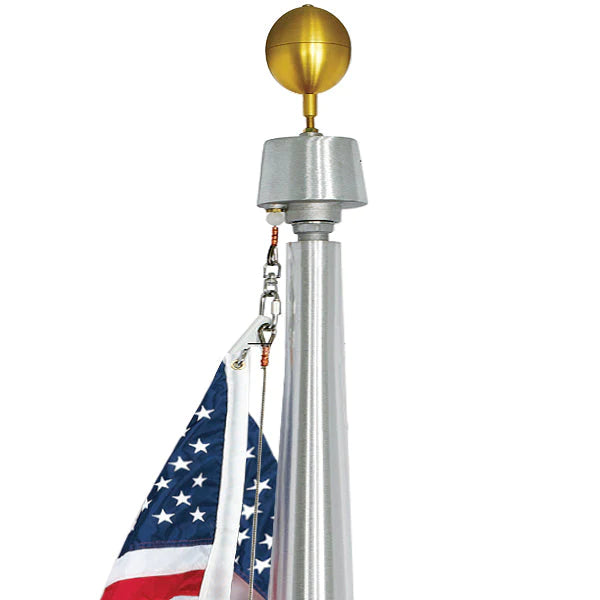 25ft Aluminum Flagpole - Internal Halyard - Commercial Grade